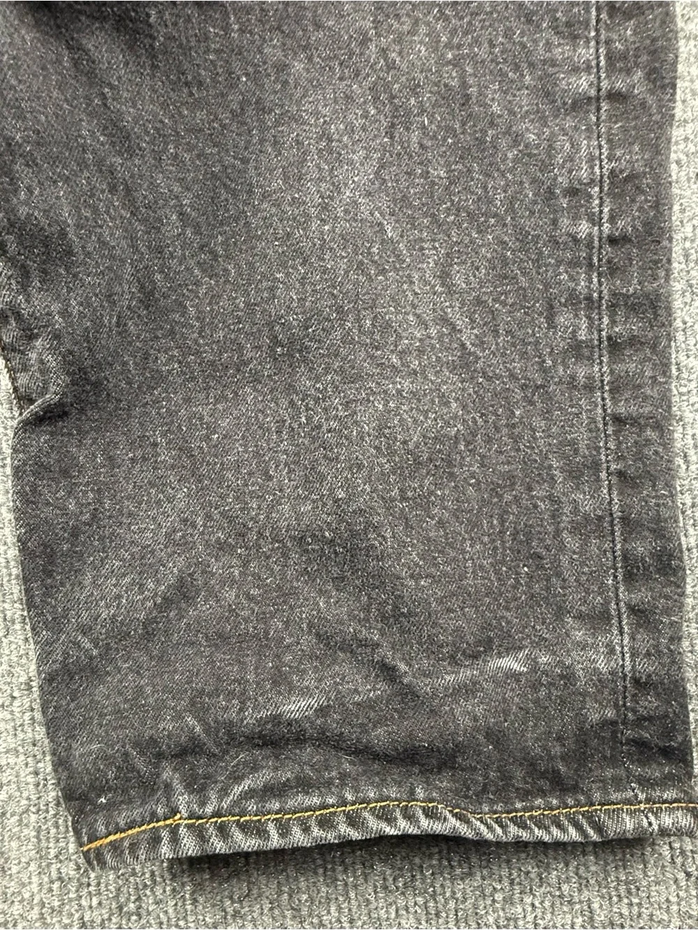 Levi's 501 Men's Black Straight Jeans, Size 42x27 (hemmed)